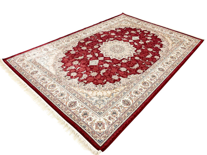 5x8 Red and Ivory Turkish Antep Rug