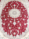 5x8 Red and Ivory Turkish Antep Rug