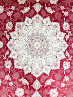 5x8 Red and Ivory Turkish Antep Rug