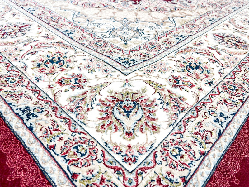 5x8 Red and Ivory Turkish Antep Rug