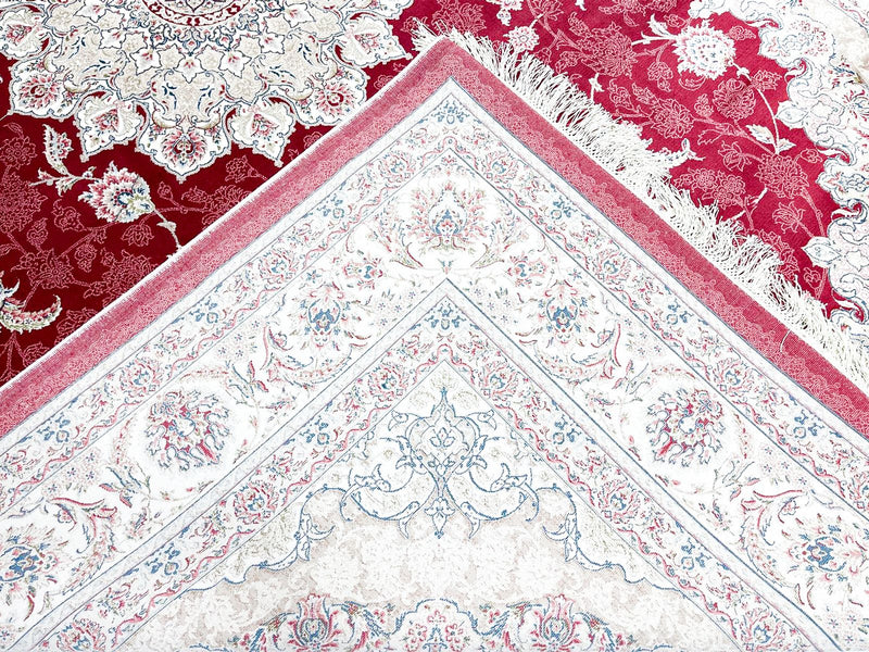 5x8 Red and Ivory Turkish Antep Rug