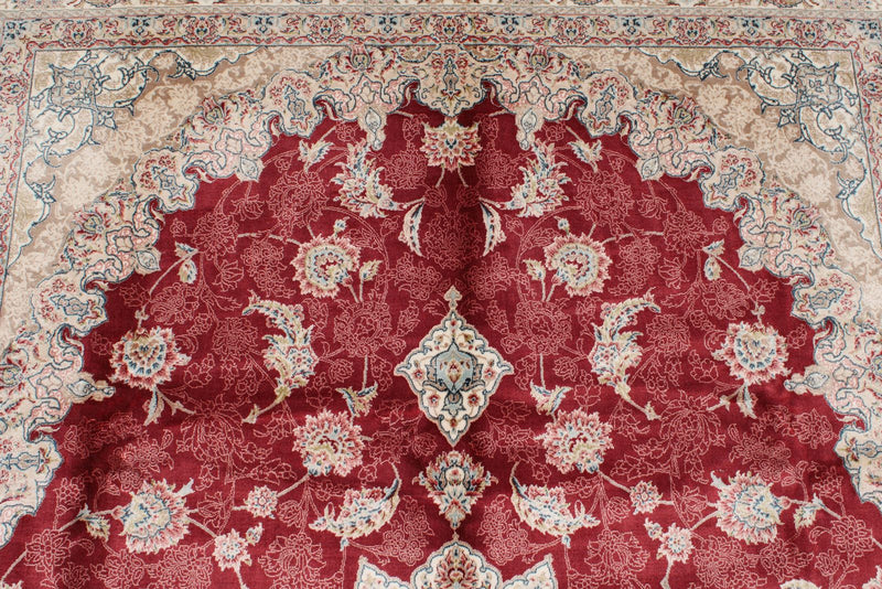 5x8 Red and Ivory Turkish Antep Rug