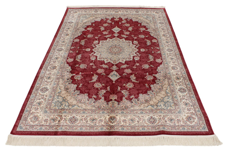 5x8 Red and Ivory Turkish Antep Rug