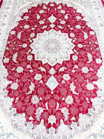 5x8 Red and Ivory Turkish Antep Rug