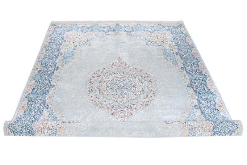 5x8 Blue and Blue Turkish Antep Rug