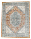 8x10 Rust and Blue Turkish Antep Rug