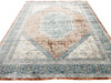 8x10 Rust and Blue Turkish Antep Rug