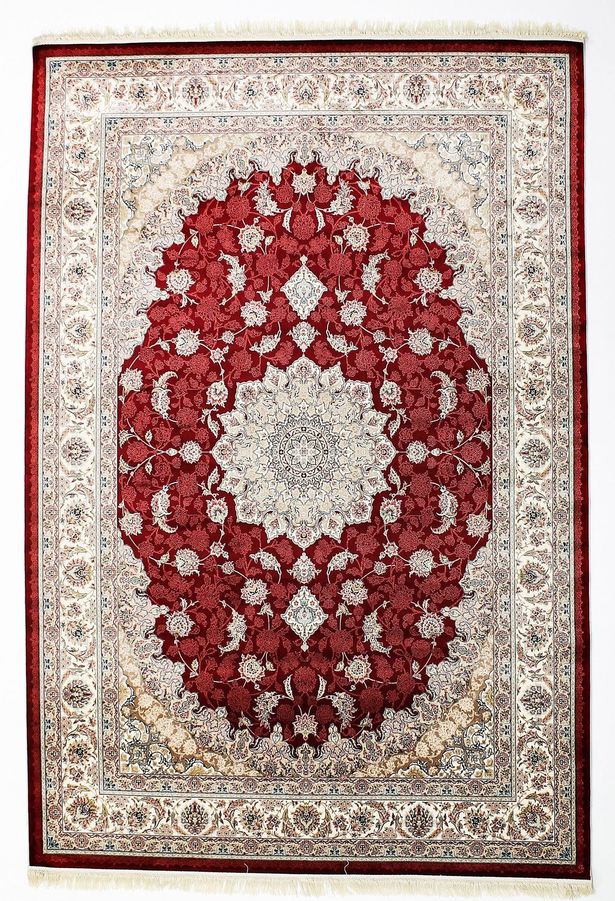4x6 Red and Ivory Turkish Antep Rug