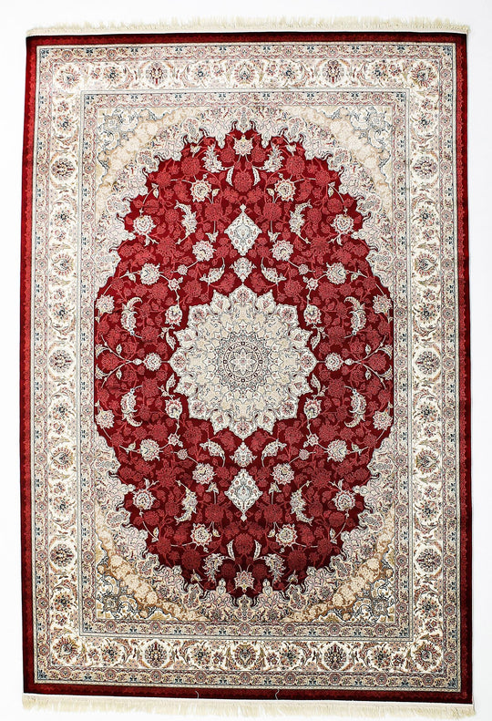 4x6 Red and Ivory Turkish Antep Rug