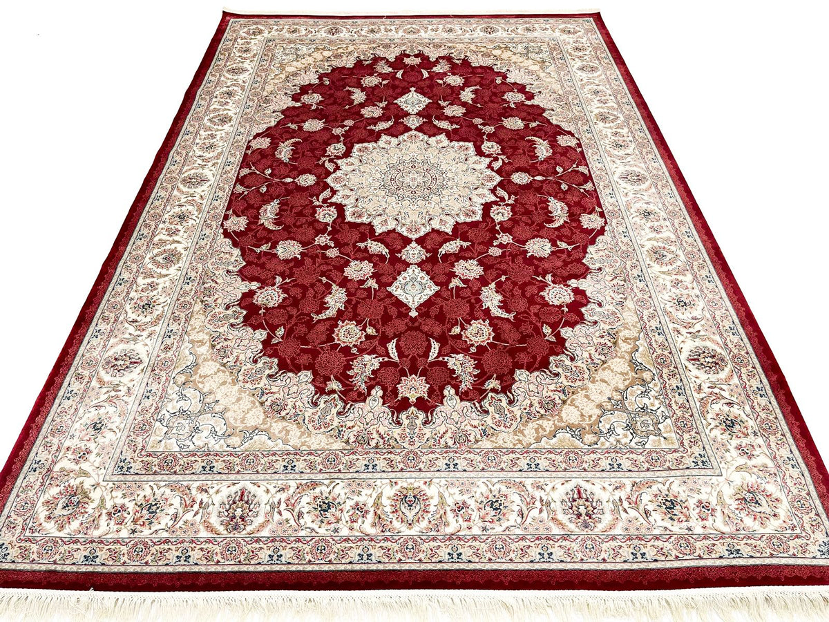 4x6 Red and Ivory Turkish Antep Rug