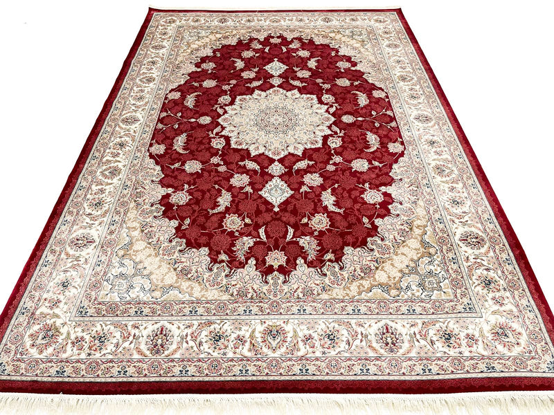 4x6 Red and Ivory Turkish Antep Rug