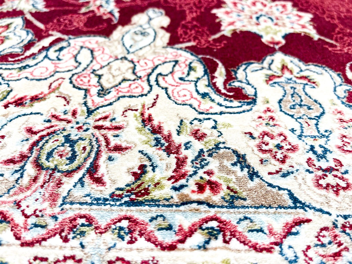 4x6 Red and Ivory Turkish Antep Rug