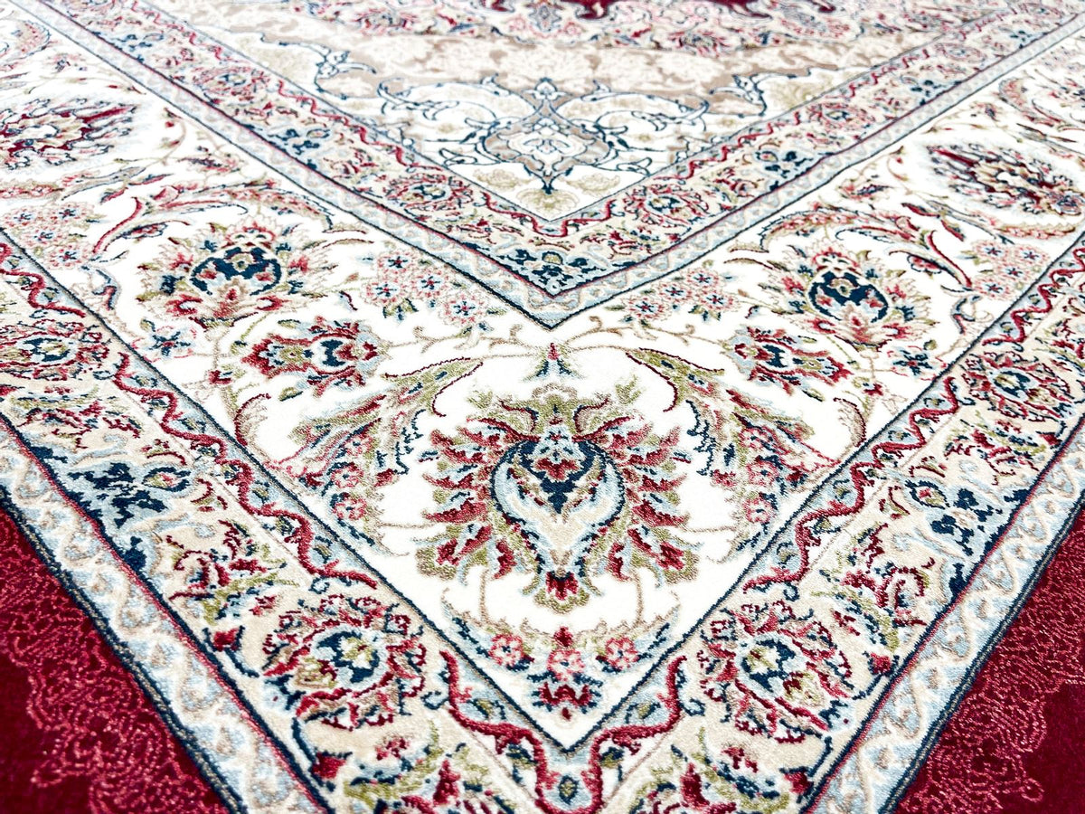 4x6 Red and Ivory Turkish Antep Rug