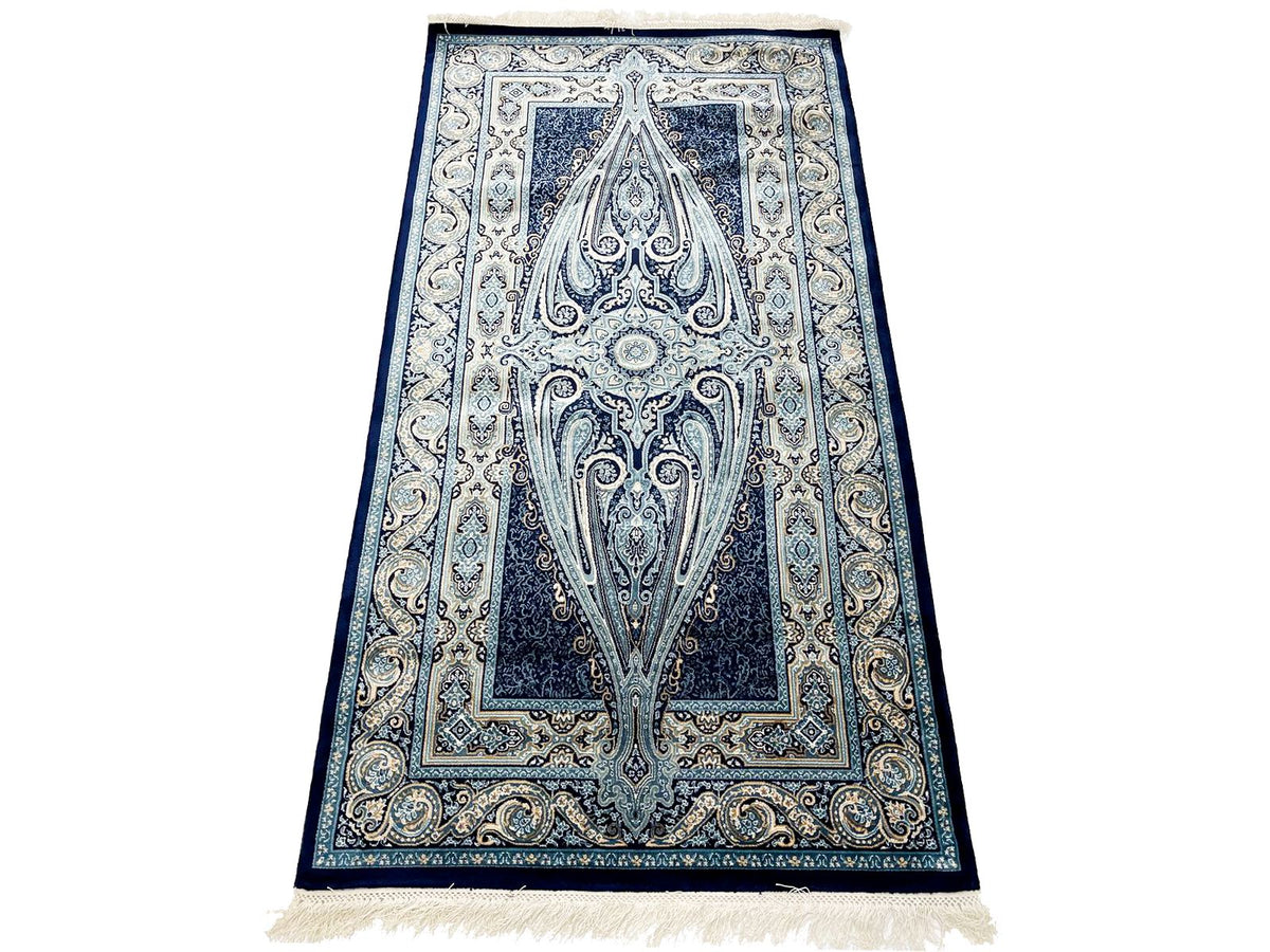3x5 Navy and Ivory Turkish Antep Rug