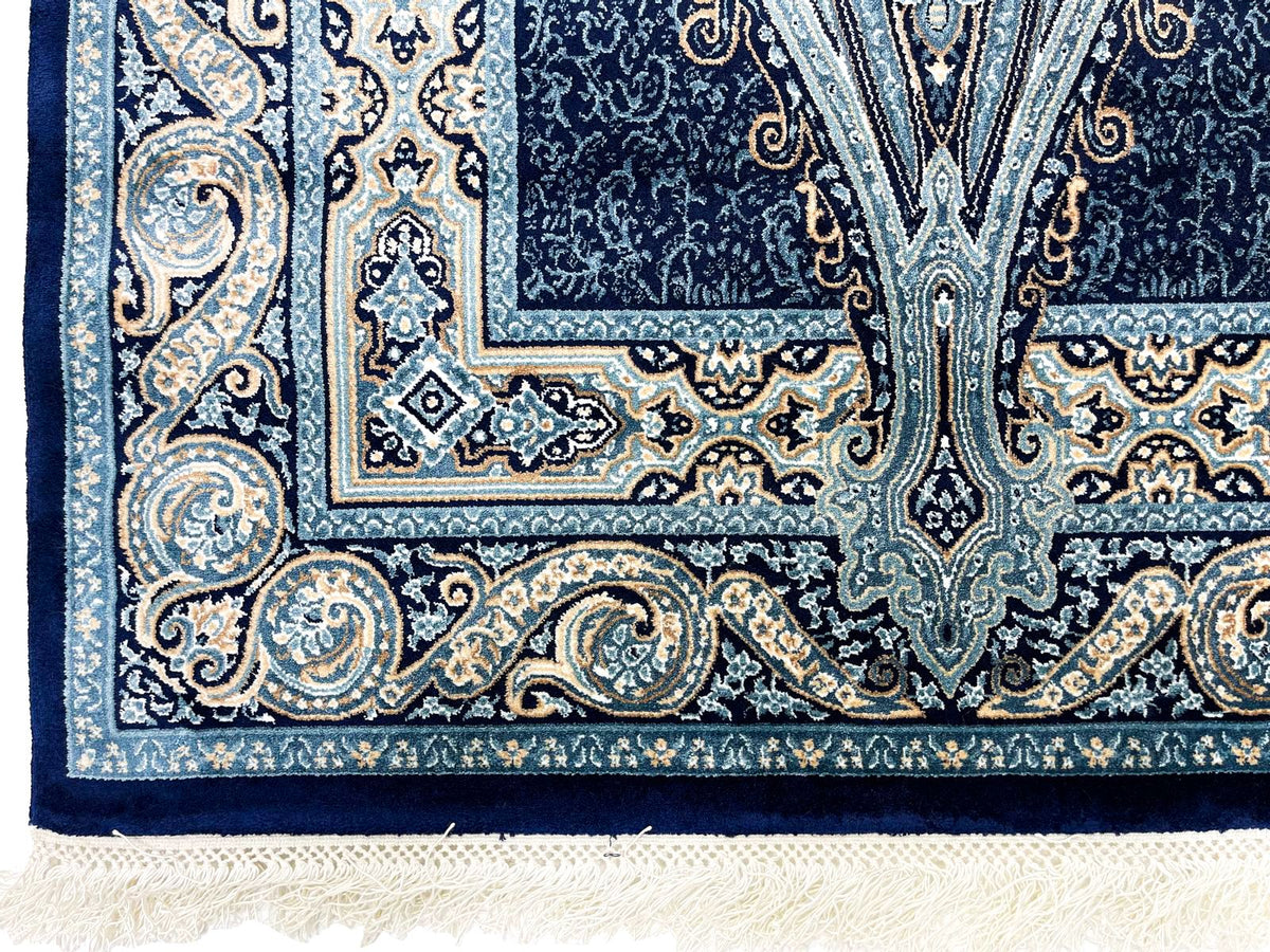 3x5 Navy and Ivory Turkish Antep Rug