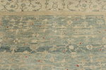 9x13 Blue and Ivory Turkish Oushak Rug