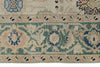 5x7 Ivory and Green Turkish Oushak Rug