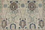 5x7 Ivory and Green Turkish Oushak Rug