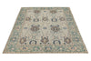 5x7 Ivory and Green Turkish Oushak Rug