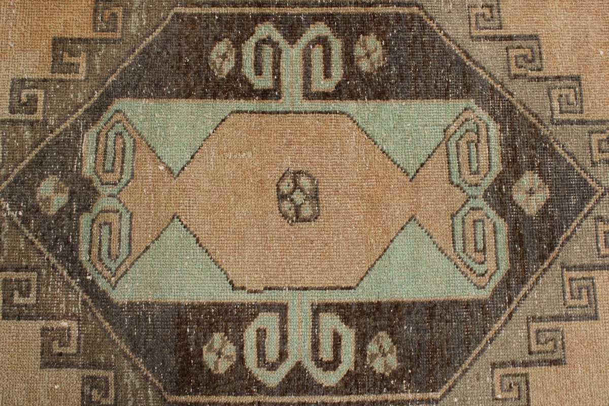 4x13 Ivory and Brown Turkish Tribal Runner