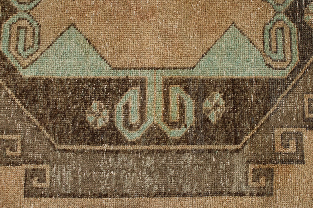 4x13 Ivory and Brown Turkish Tribal Runner