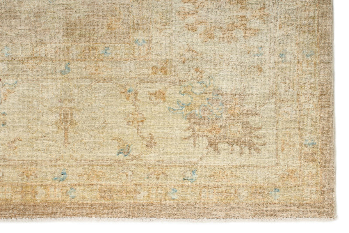8x9 Light Brown and Ivory Turkish Oushak Rug
