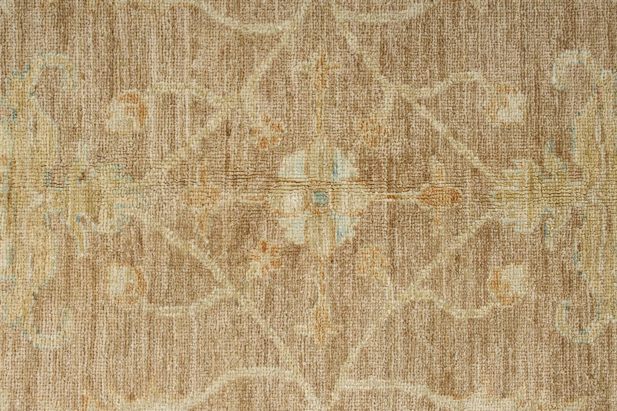 8x9 Light Brown and Ivory Turkish Oushak Rug