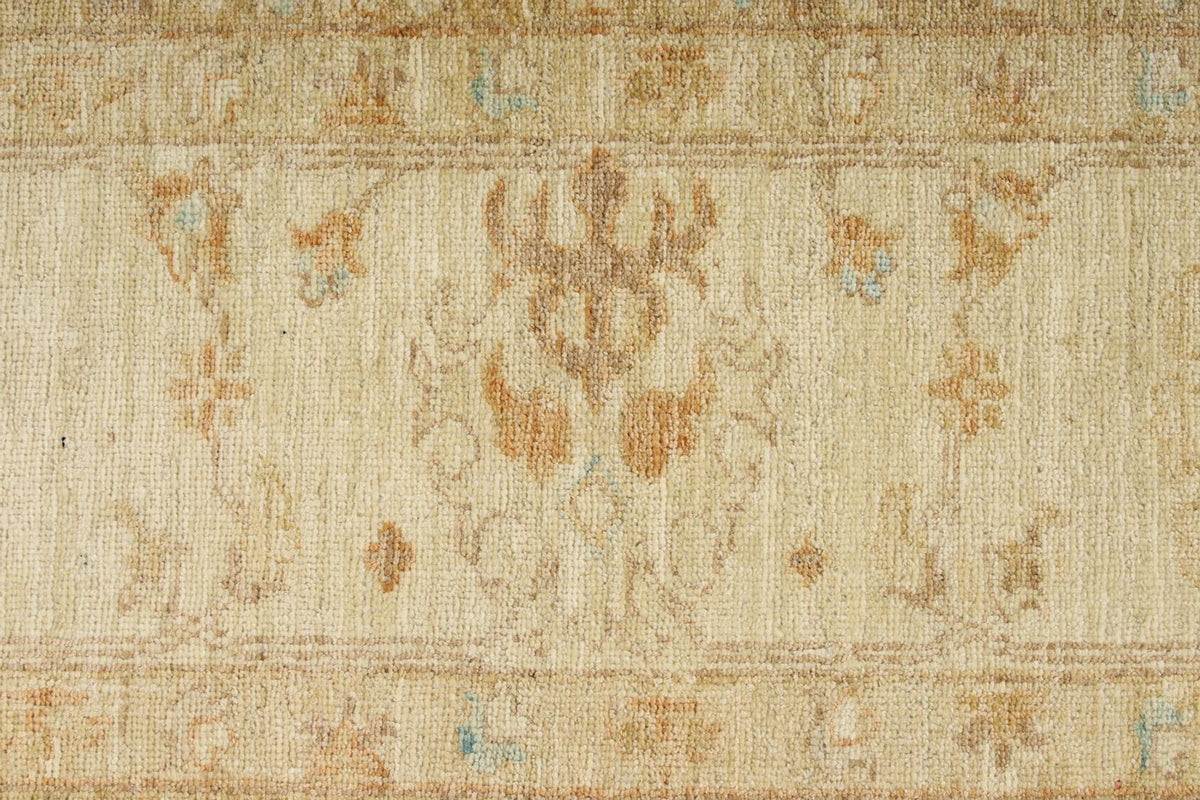 8x9 Light Brown and Ivory Turkish Oushak Rug