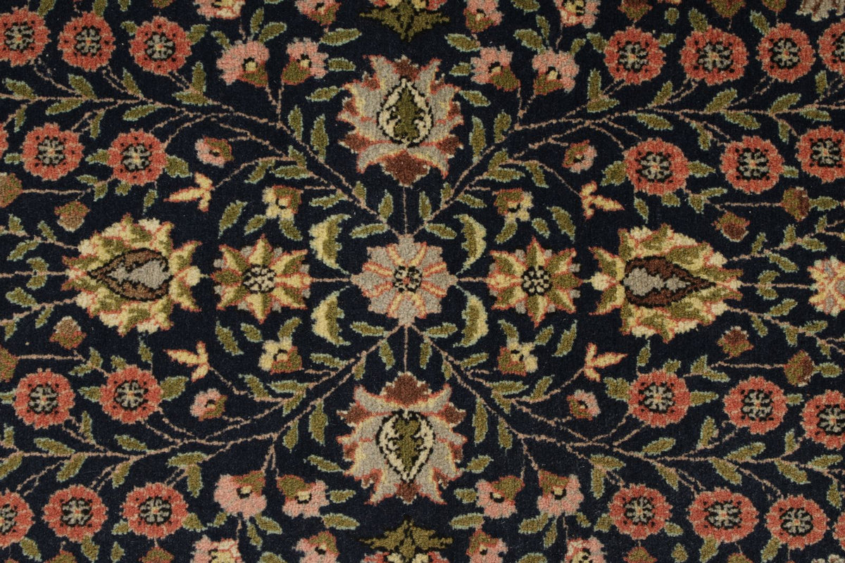 6x9 Navy and Rose Turkish Silk Rug