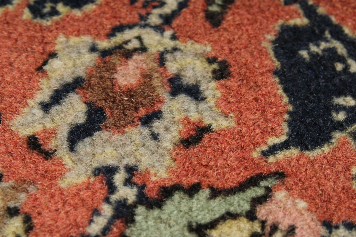 6x9 Navy and Rose Turkish Silk Rug