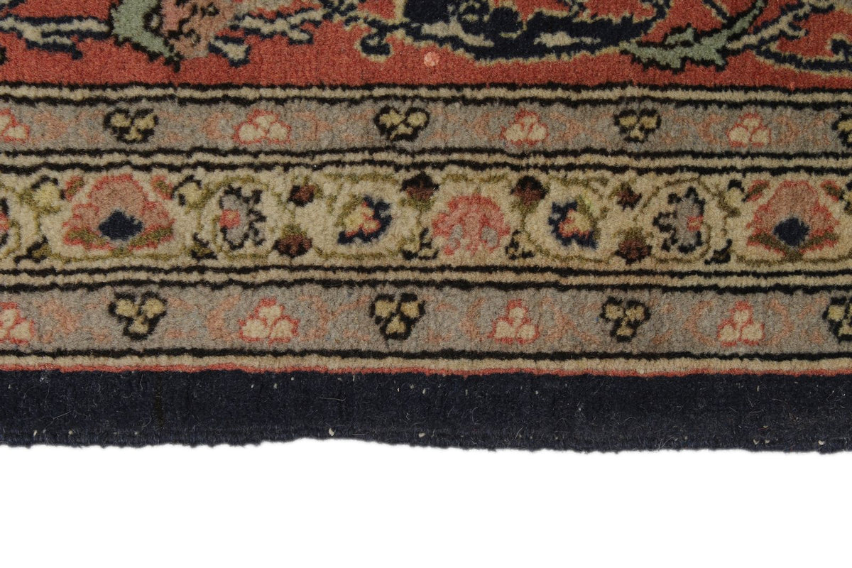 6x9 Navy and Rose Turkish Silk Rug