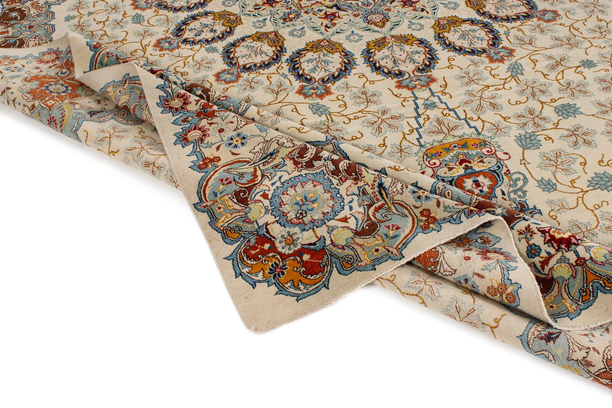 11x14 Ivory and Multicolor Turkish Traditional Rug