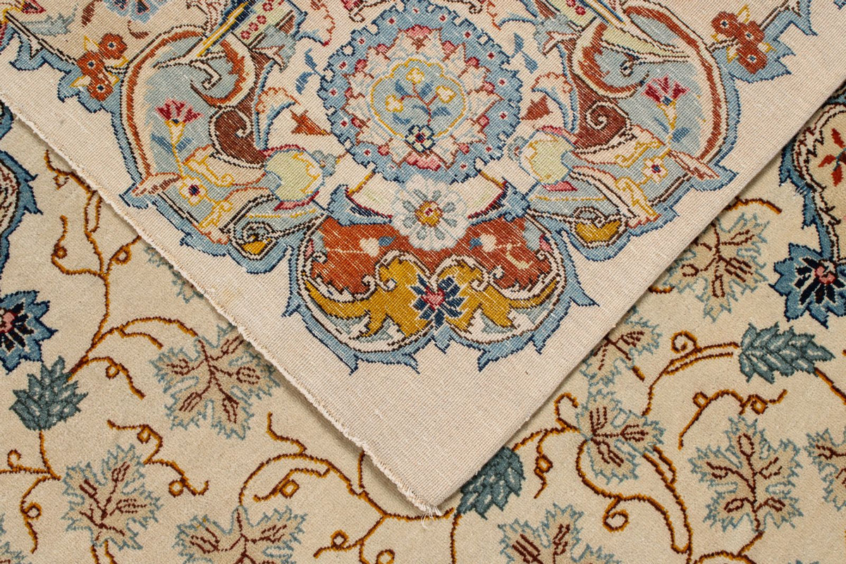11x14 Ivory and Multicolor Turkish Traditional Rug
