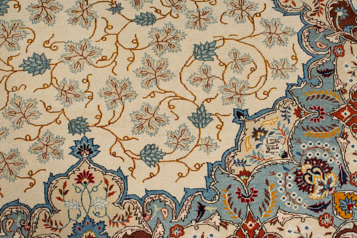 11x14 Ivory and Multicolor Turkish Traditional Rug