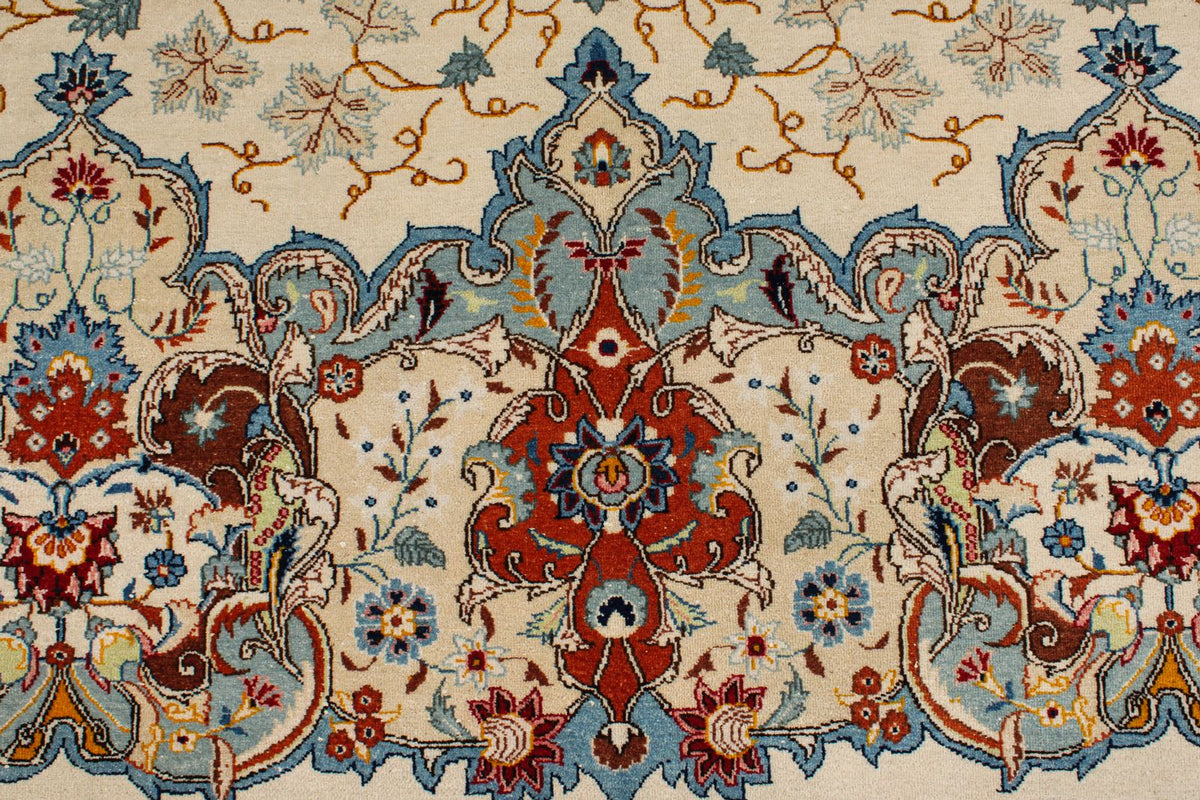 11x14 Ivory and Multicolor Turkish Traditional Rug