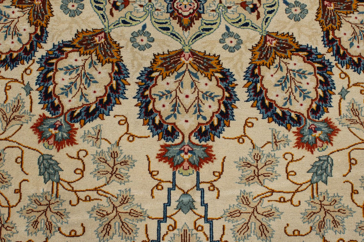 11x14 Ivory and Multicolor Turkish Traditional Rug