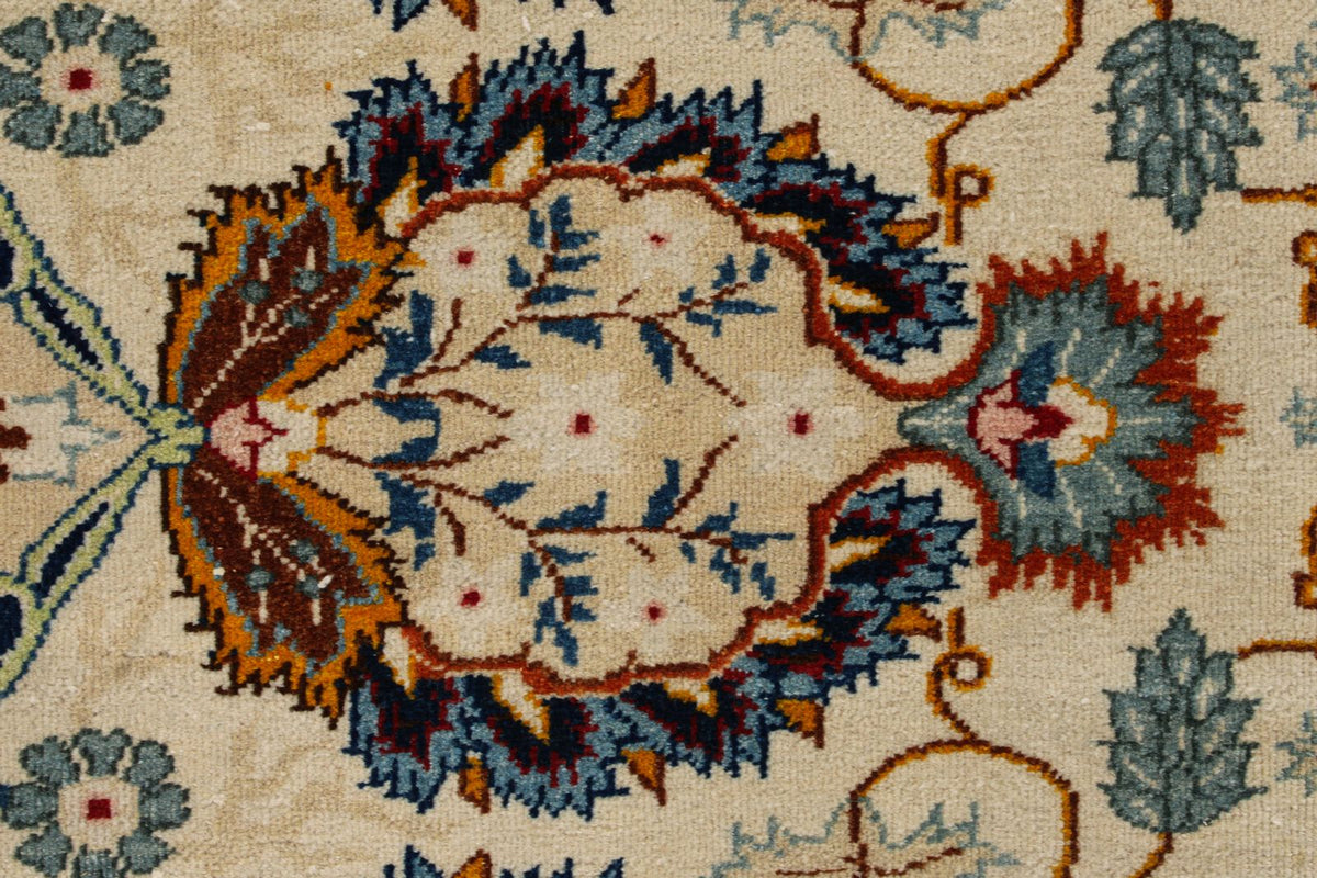 11x14 Ivory and Multicolor Turkish Traditional Rug