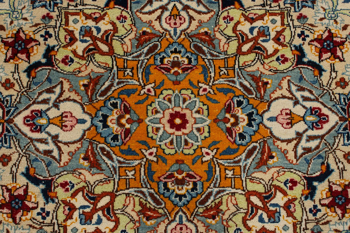 11x14 Ivory and Multicolor Turkish Traditional Rug