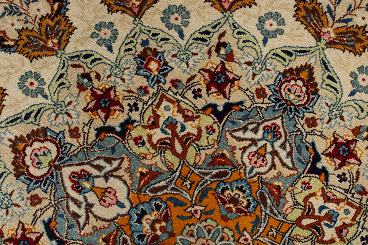 11x14 Ivory and Multicolor Turkish Traditional Rug
