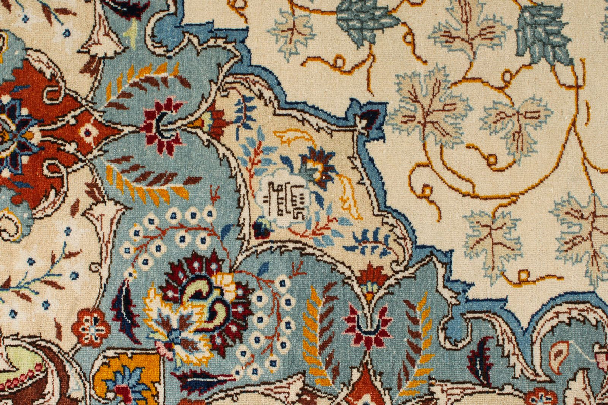 11x14 Ivory and Multicolor Turkish Traditional Rug