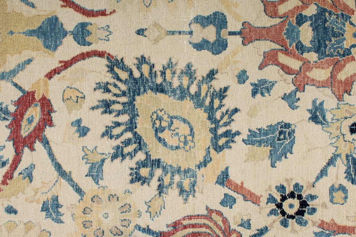 8x10 Ivory and Light Blue Turkish Traditional Rug