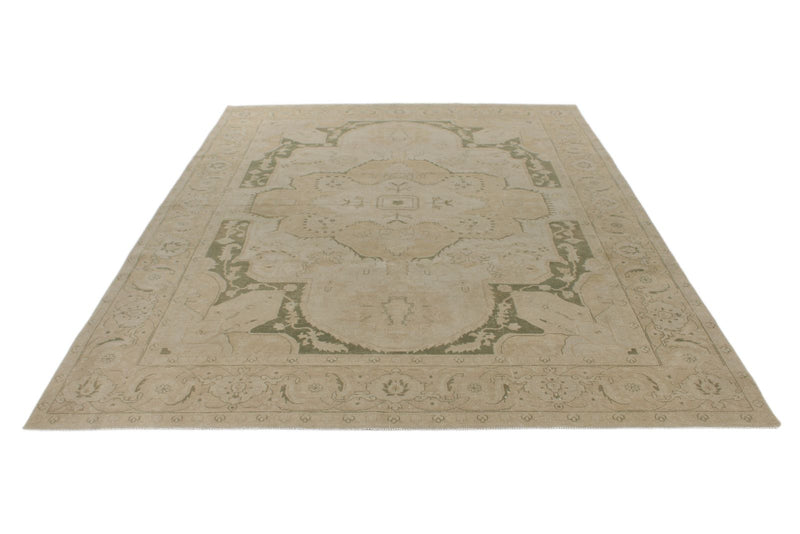 9x12 Ivory and Green Anatolian Persian Rug