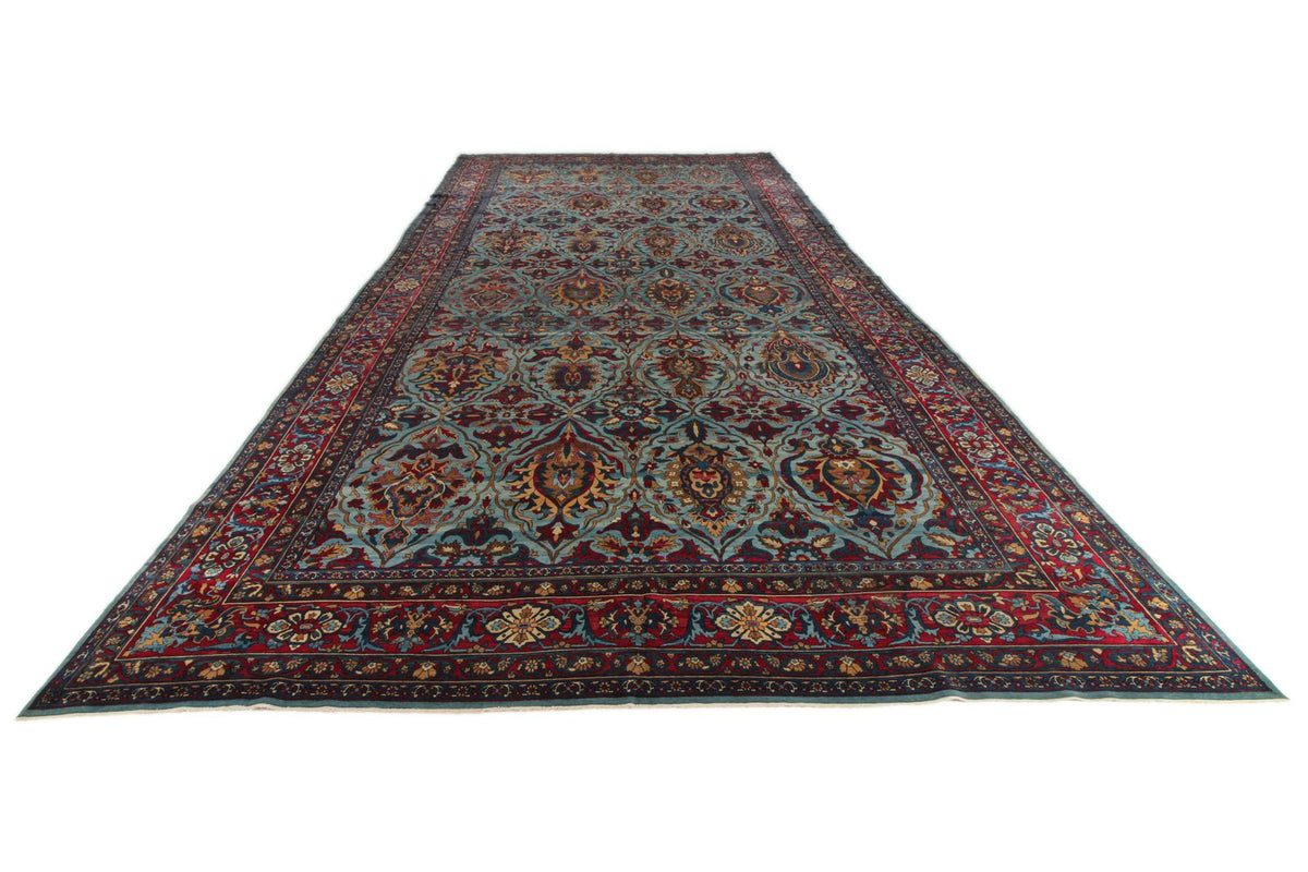 11x22 Blue and Red Persian Runner