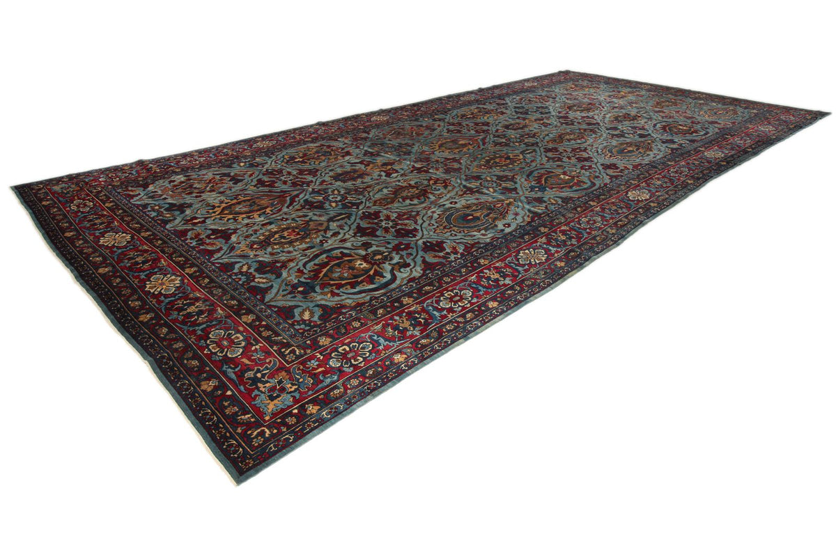 11x22 Blue and Red Persian Runner