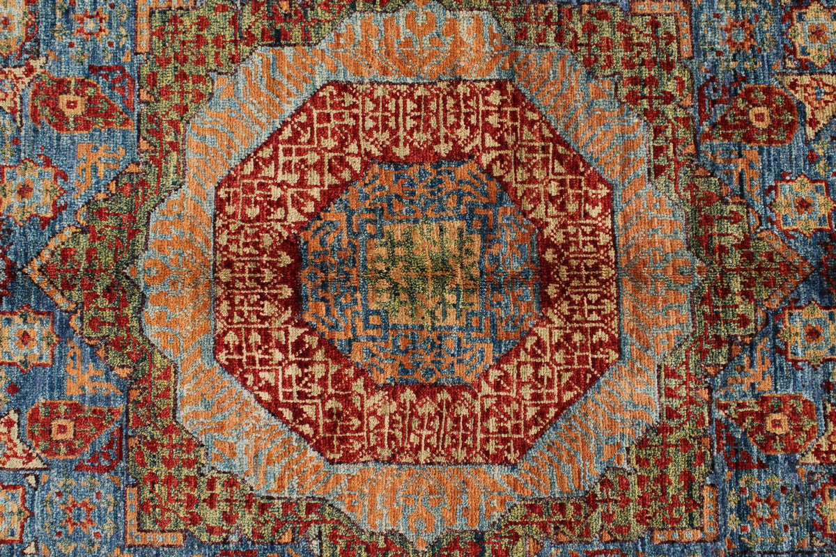 5x7 Navy and Multıcolor Turkish Tribal Rug