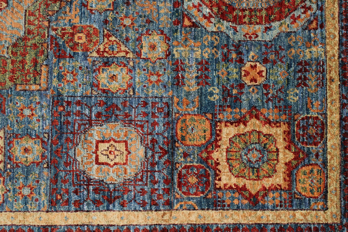 5x7 Navy and Multıcolor Turkish Tribal Rug