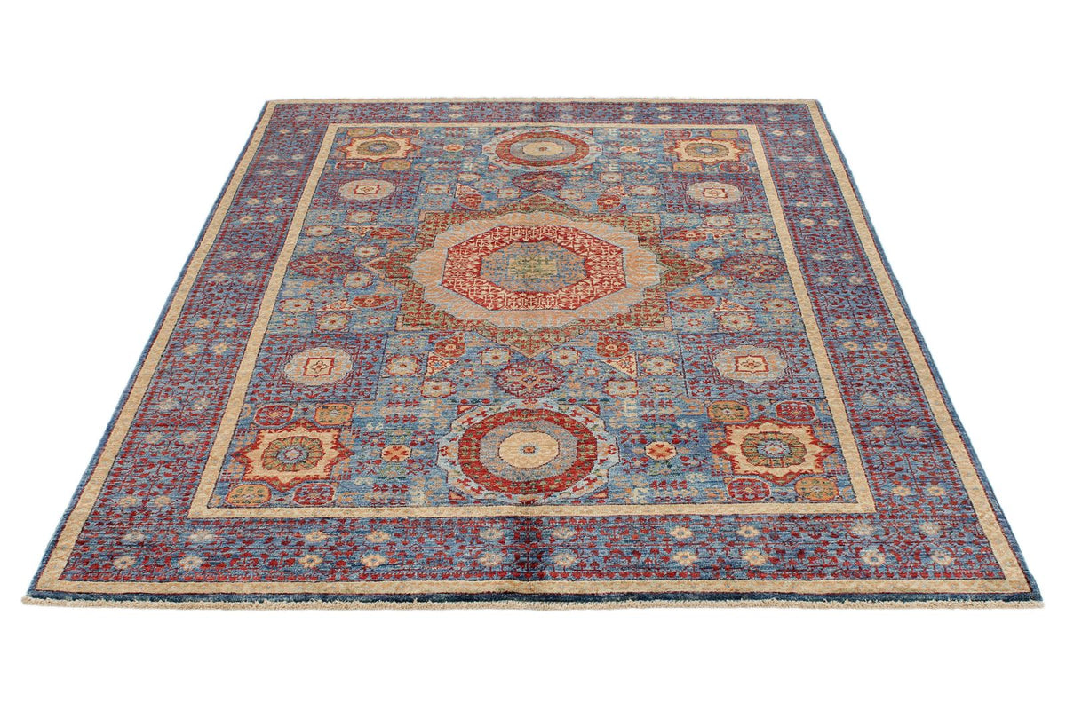 5x7 Navy and Multıcolor Turkish Tribal Rug
