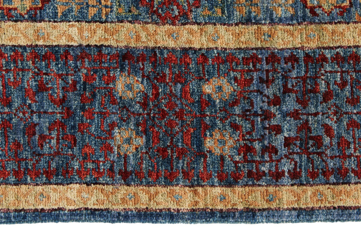 5x7 Navy and Multıcolor Turkish Tribal Rug