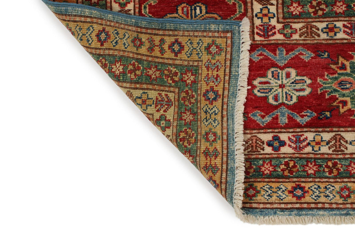 9x11 Light Blue and Red Kazak Tribal Rug