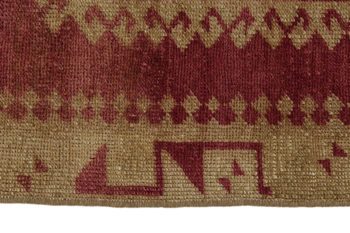 3x12 Burgundy and Green Turkish Tribal Runner
